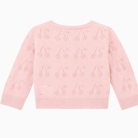 Resim Gwenoli Kaşmir Kız Bebek Hırka Pointelle Örgü - Pembe / M 12 