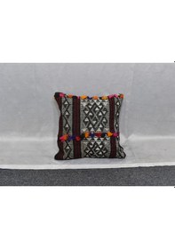 Resim Zehra Abla Halı Yeni El Dokuma Dekoratif Kilim Kırlent Yastık Kılıfı 6497 Çok Renkli 