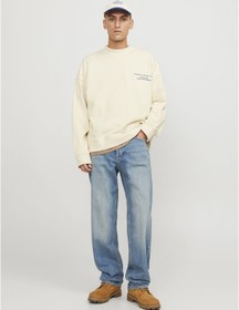 Resim Jack & Jones Erkek Eddie 607 Loose Fit Jean 12253698 Blue Denim Mavi 