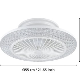 Resim Eglo 35145 "malınska" 55 cm Çapında Abs Tavan Vantilatörü Ac Motor 