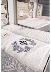 Resim Tivoli 8 Parça Çeyizlik Seti-Şönil Pike Takımı-Havlulu Gelin Seti-Gri Bej 