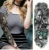 Resim Sones Büyük Kol Manşonu Su Geçirmez Geçici Dövme Etiketi Tqb-070 