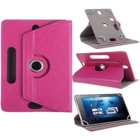 Resim General Mobile E-Tab 20 10.1\ Dönerli Standlı Deri Tablet Kılıfı - Ekran Koruyucu - Pembe 