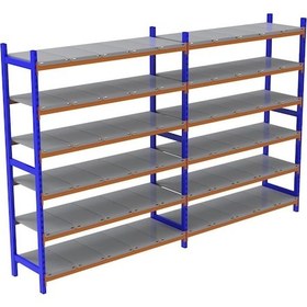 Resim Raf Burada 6 Katlı Duble Depo Rafı - 300-350 Kg Taşıma Kapasiteli Hafif Rack Raf- 60x150x200 cm 