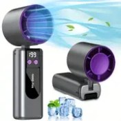 Resim Taşınabilir El Tipi Turbo Fan, Yüksek Hızlı Motor, USB Şarj Edilebilir, Dijital Ekran, 199 Ayarlanabilir Hız, Anında Soğutma İçin 5 Fırtına Modu, Düzenli Rüzgar Hızı Kontrolü İçin Çift Düğme, Açık Hava Sporları, Kamp, Seyahat ve Balıkçılık İçin Mükemmel! 