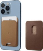 Resim Spigen Valentinus Magfit İphone Uyumlu 14, 13, 12 İçin Manyetik Cüzdan Kartlık 2 Kartlı Pu Brown 
