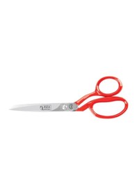 Resim 3257-7 Tekstil / Yatık Konfeksiyon Makası No: 7 İnç / 17,78 Cm - Nikel Kaplama, Kırmızı Saplı, Mikro Tırtıllı 