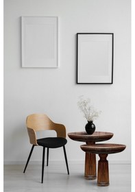 Resim Ahşap 2 Li Set Fitilli Mantar Yan Sehpa Modern Fiskos / Çiçeklik / Zigon Sehpa Koyu Ceviz 