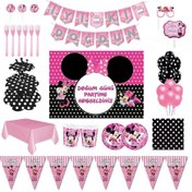 Resim Minnie Mouse Lüks Puantiyeli Doğum Günü Parti Malzemeleri Afişli N11.210 
