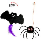 Resim Miyav Hışırtılı Yarasa Ve Çıngıraklı Örümcek Kedi Oltası 