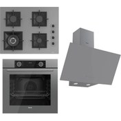 Resim Ferre Flameart Sc Serisi Gri Set (SC408-WFA + XE63CPR +D079 ) - 65 Cm'lik Kare Döküm Izgara-Wok 