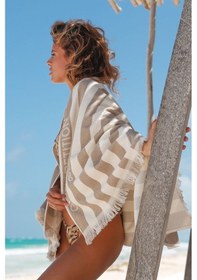 Resim Delmor Fit Sand Beige, 76x142 Cm, Taşıma Çantalı, Doğa Dostu, Plaj Havlusu 