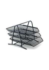 Resim Kraf Perfore Evrak Rafı Metal 3 Katlı 460g Siyah 