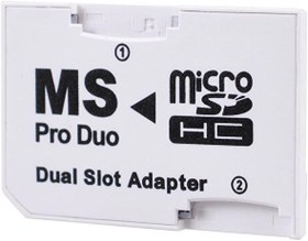 Resim Sony Psp Memory Stick Pro Duo Adaptör Dual Slot Psp Hafıza Kartı Adaptör Dual Mikro Sd Kart Çevirici 