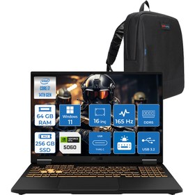 Resim Asus Tuf Gaming F16 FX608JMR 14. Nesil Intel I7-14650HX 64GB Ddr5 256GB SSD 8GB\u002FRTX5060 115W 165Hz 16\wuxga Fhd+ 300NITS IPS WIN11HOME Gaming Bilg. WRV077H16+ZETTAÇANTA 