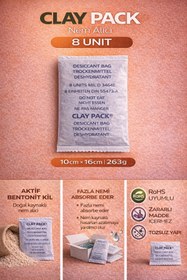Resim nemtut CLAY PACK AKTİF KİL NEM ALICI 8 UNİT ( 10 CM X 16 CM - 263 g ) 48 ADET 