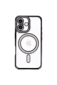 Resim artlab Art İphone 16 Plus Kılıf Joke Simli Magneticsafe Kılıf - Siyah Lab 