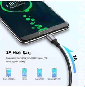 Resim Ugreen Örgülü USB Type-C Şarj ve Data Kablosu 1 M Siyah 