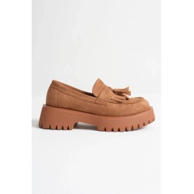 Resim Mina Kadın Günlük Taba Süet Loafer Ayakkabı 