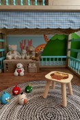 Resim Kaju Kids Çocuk Taburesi - Lisanslı Ürün - Doğal Ahşap - 3/4 Yaş 