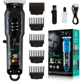 Resim KAHL Erkek Retro Elektrikli Saç Kesme Makinesi LCD Ekranlı - Şarj Edilebilir USB Kesme Makinesi, Yüksek Güçlü Profesyonel Saç Kesme Makinesi Sakal Kesme ve Saç Bakımı için, Dayanıklı ABS Gövde, Mükemmel Babalar Günü Hediyesi, Sakal Kesme Makinesi, Şık Tasarım, Dayanıklı Yapı 
