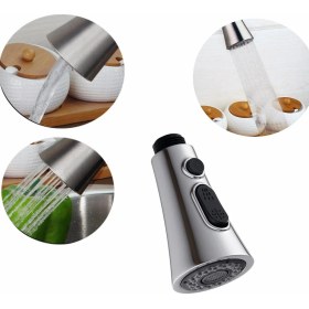 Resim Guangdong Spirit Üç Fonksiyonlu Mutfak Bataryası Musluk Musluk Nozul Flared Pull Pull Bubble Duş - Elektrolizle 