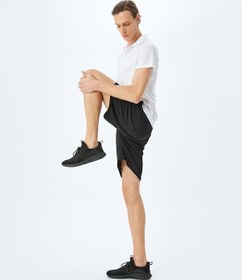 Resim Koton Beli Bağcıklı Cep Detaylı Slogan Baskılı Spor Şort Siyah 5sam40037nk Siyah 