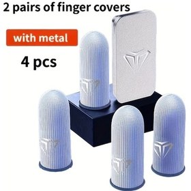 Resim Sunshine022 Kimp 4 Parça Oyun Parmak Kılıfı Metal Kutulu Beyaz Terletmez Nefes Alır 