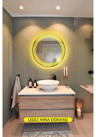 Resim Şık Dekoratif Duvar Aynası / Banyo & Yatak Odası / Günışığı / 70 Cm Led Diğer 