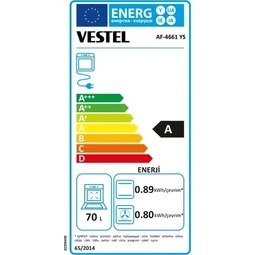 Resim Vestel 69 Lt Hacimli AF-4661 Ys A Enerji Sınıfı Ankastre Fırın 6 Programlı Elektroturbo Özellikli 