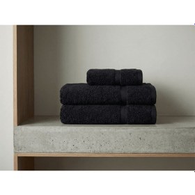 Resim %100 Pamuk 4'lü Premium Siyah El Yüz Banyo Havlu Seti 45x90 Diğer 