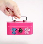 Resim Honeybeeshop Disney Stitch Yeşil Metal Para Kutusu Kilitli Mini Nakit Saklama Kutusu Çoklu Renk 