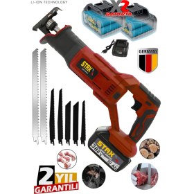 Resim Staxx Power 10 Pilli Lityum Profesyonel Seri Tuğla Beton Gaz Kesme Tilki Kuyruğu Testeresi 7 Bıçak Hediye 