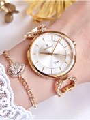 Resim Revello Altın Kaplama Muhteşem Elite Taşlı 30 Mt Su Geçirmez Bileklik Lady Wristwatch 