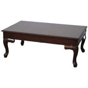 Resim Orta sehpa LÜKENS ASLAN Kayın Torna ayak Parlak Ceviz Natüre MDF tabla Kutuda sevk El Yapım 