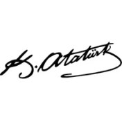 Resim Atatürk Imza Sticker 20 x 6 cm 