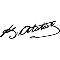 Resim Atatürk Imza Sticker 20 x 6 cm 