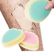 Resim 1 adet Yeniden Kullanılabilir Tüy Alma Süngeri - Nazik Peeling, Kolay Kullanım, Polyester Lif, Açık Mavi ve Pembe ile Sarı Merkez, Ev ve Dış Mekan Kişisel Bakımı İçin Mükemmel 