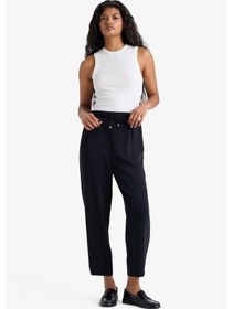 Resim Defacto Carrot Fit Yüksek Bel Beli Bağcıklı Düz Paça Pantolon E6676ax25aubk81 Siyah 