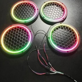 Resim Piksel Neon Ledli 16cm Midrange Hoparlör Kapağı 4adet Kapak+Modül Soketli Tak Çıkart Kolay Montaj 