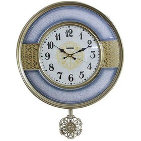 Resim Yuvarlak Duvar Saati Sarkaçlı Altın - Beyaz 