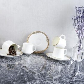 Resim Evaliza Versailles Gold 6 Kişilik Kahve Fincan Takımı 80 ml 