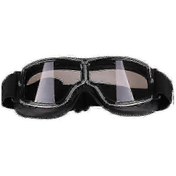 Resim Harley Off-road Motosiklet Gözlükleri Retro Stil Ve Rüzgar Geçirmez Outdoor Vision Siyah Şeffaf 