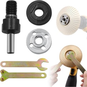 Resim Driftwood Elektrikli Matkap Açı Taşlama Makinesi Bağlantı Çubuğu Seti, Matkap Açı Taşlama Makinesi Aksesuarları Cilalama Diski ve Cila Kesme Aleti (Yurt Dışından) 
