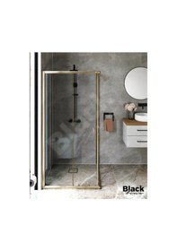 Resim Blackline Bronz Köşe Duşakabin 5Mm Temperli Cam H:190 110 x 130 CM 