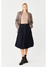 Resim Gönderi(R) Gönderi R Siyah Bağcıklı Orta Kalın Topuklu Hakiki Deri Ayakkabı Siyah 