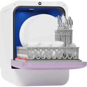 Resim Tezgah Üstü Mini Bulaşık Makinesi Karbeyaz Lila 