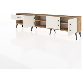 Resim Arges Tv Ünitesi 2 Raflı Tek Çekmeceli 3 Kapaklı 220x30x51 Çam-aytaşı Aytası/aytası - Atlas Çam 