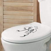 Resim 1 adet Soyut Balık & Kabarcıklar Tuvalet Stickerı - Plastik Kendinden Yapışkanlı Dekoratif Sticker, Noel, Şükran Günü, Sonbahar & Kış Bayramı Banyo Dekoru, Mevsimlik Ev Aksesuarı | Kabarcık Motif Dekoru | Tek Kullanımlık Dekor, Tuvalet Stickerları 
