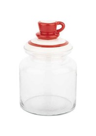 Resim Tantitoni Kırmızı Kupa Seramik Kapaklı Kavanoz1085Ml 